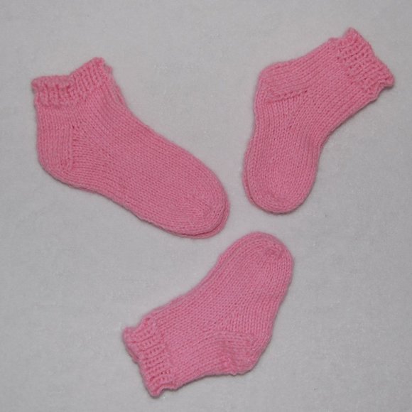 NEW Handmade Girls Pink Ankle Socks - Picture 7 of 7